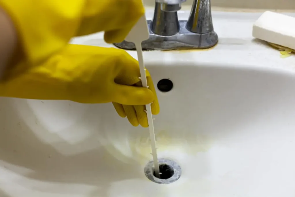 Bathroom drain cleaning