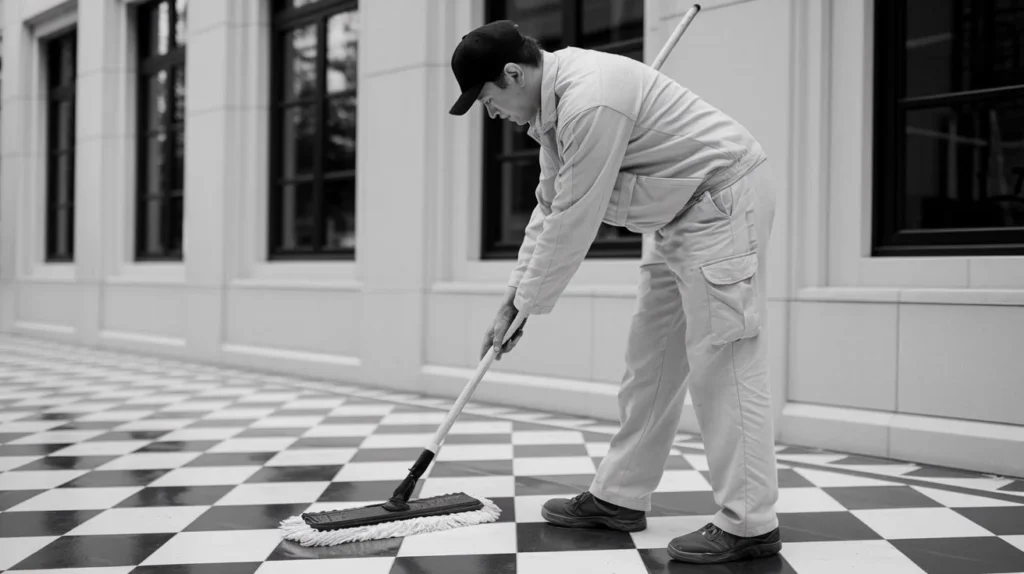 black and white tile maintenance