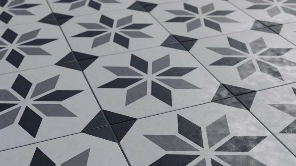 monochrome floor tiles