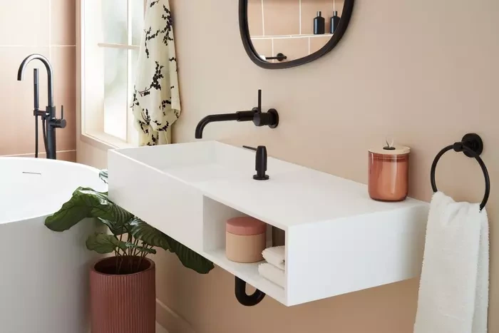 wall-mounted vanity plumbing