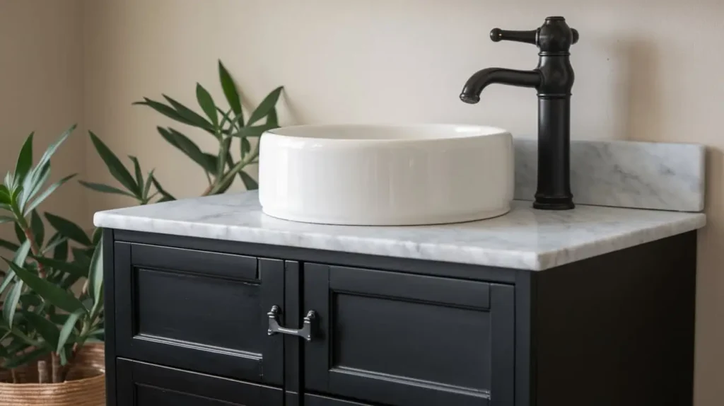 black bathroom vanity