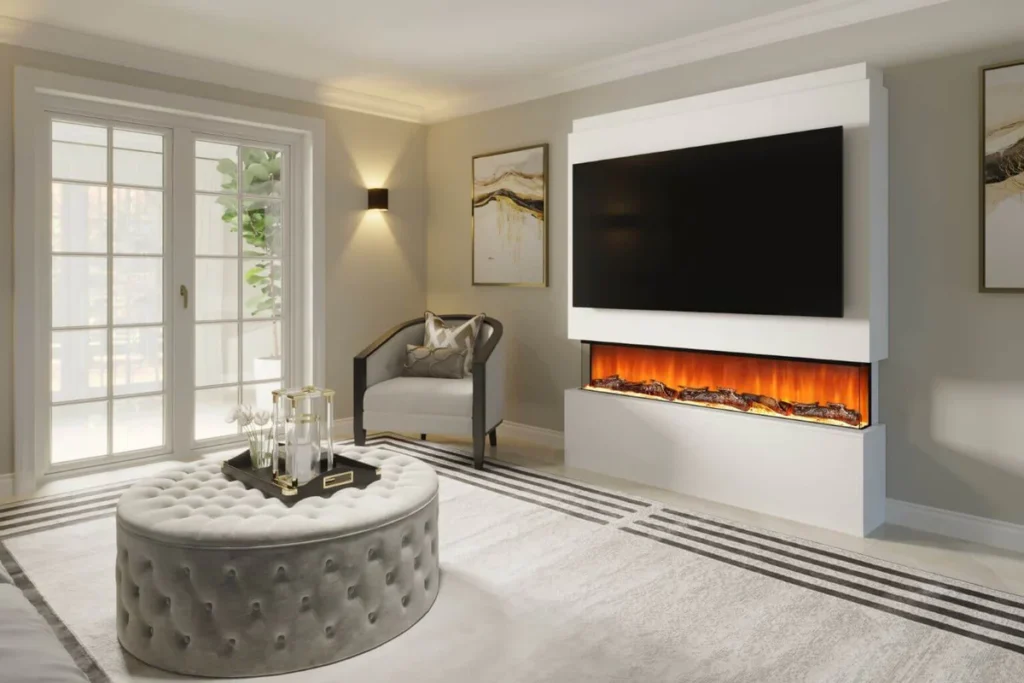 Media Wall with Electric Fireplace Media Wall with Electric Fireplace