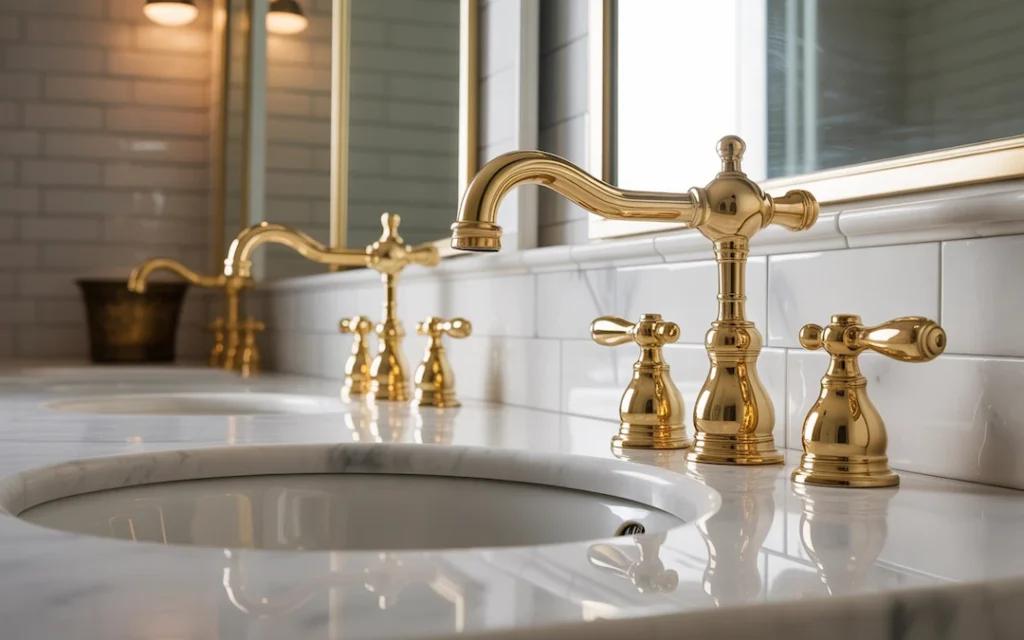 gold faucets for the bathroom